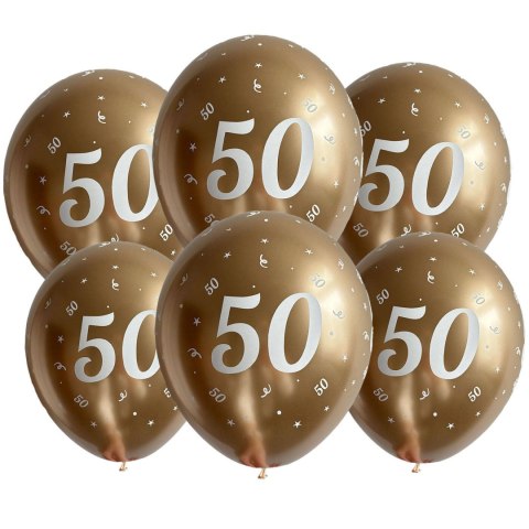 Balony urodzinowe złote "50", 30cm, 50 szt. Balony urodzinowe złote "50", 30cm, 50 szt.