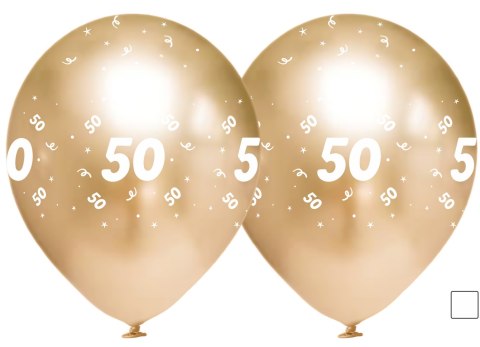 Balony urodzinowe złote "50", 30cm, 50 szt. Balony urodzinowe złote "50", 30cm, 50 szt.