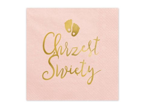 Serwetki Chrzest Święty, różowe, 33x33cm, 12 szt. Serwetki Chrzest Święty, różowe, 33x33cm, 12 szt.