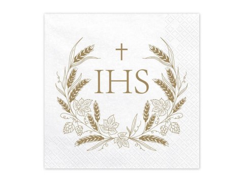 Serwetki IHS, 33x33 cm, złoty Serwetki IHS, 33x33 cm, złoty