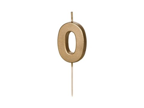Świeczka urodzinowa Cyferka 0, złota, 5,5cm Świeczka urodzinowa Cyferka 0, złota, 5,5cm