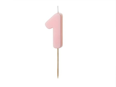 Świeczka urodzinowa Cyferka 1, różowa, 5,5cm Świeczka urodzinowa Cyferka 1, różowa, 5,5cm