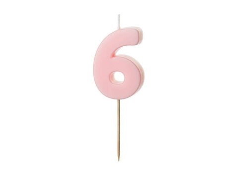 Świeczka urodzinowa Cyferka 6, różowa, 5,5cm Świeczka urodzinowa Cyferka 6, różowa, 5,5cm