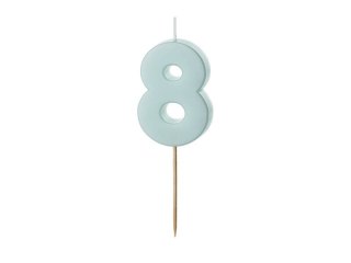 Świeczka urodzinowa Cyferka 8, jasny niebieski, 5,5cm