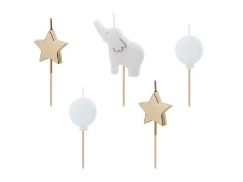 Świeczki urodzinowe Słonik, 3-5 cm, 5 szt Świeczki urodzinowe Słonik, 3-5 cm, 5 szt