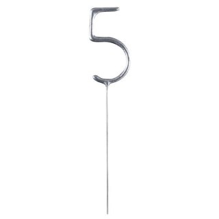 Zimne ognie srebrna cyfra 5, 17cm