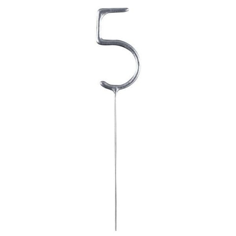 Zimne ognie srebrna cyfra 5, 17cm Zimne ognie srebrna cyfra 5, 17cm