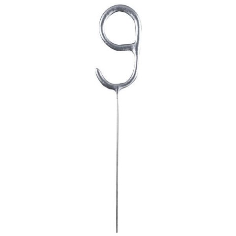 Zimne ognie srebrna cyfra 9, 17cm Zimne ognie srebrna cyfra 9, 17cm