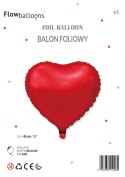 Balon Foliowy Czerwone Matowe Serce 46 cm Balon Foliowy Czerwone Matowe Serce 46 cm