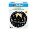 Balon Foliowy Okrągły Happy New Year, na Sylwestra, 46 cm
