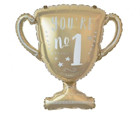 Balon Foliowy Złoty puchar, "You're no 1", 79x78cm Balon Foliowy Złoty puchar, "You're no 1", 79x78cm