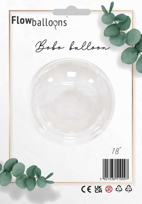 Balon Przezroczysty, Bobo 18 cali, 45cm, pakowany Balon Przezroczysty, Bobo 18 cali, 45cm, pakowany