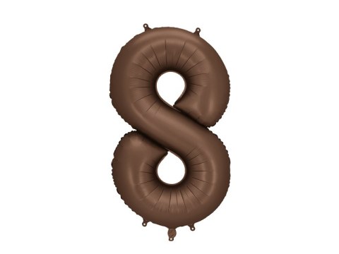 Balon foliowy Cyfra „8" - 86 cm, mocca, brązowy, satynowy Balon foliowy Cyfra „8" - 86 cm, mocca, brązowy, satynowy