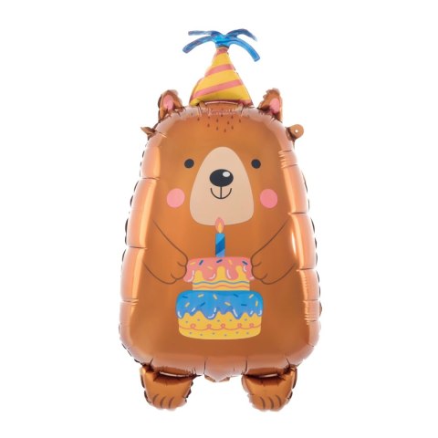 Balon foliowy Miś Urodzinowy 44,5 x 78,5 cm Balon foliowy Miś Urodzinowy 44,5 x 78,5 cm
