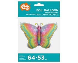 Balon foliowy Pastelowy Motyl, 64x53 cm