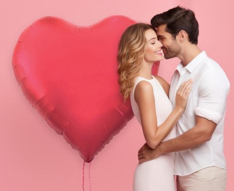 Balon foliowy Serce, matowy czerwony, 65"/165 cm Balon foliowy Serce, matowy czerwony, 65"/165 cm