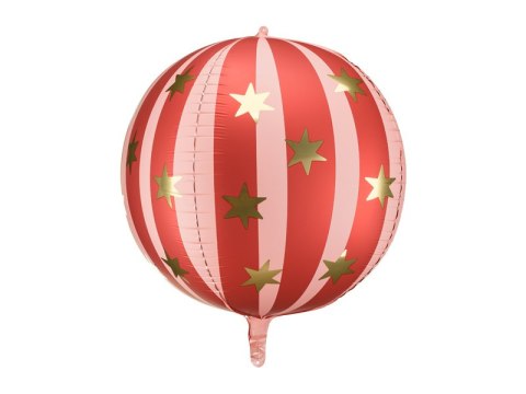 Balon foliowy, okrągły, kula, Piłka w gwiazdki, 75 cm, czerwony Balon foliowy, okrągły, kula, Piłka w gwiazdki, 75 cm, czerwony