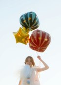Balon foliowy okrągły, kula, Piłka w gwiazdki, 75 cm, zielony