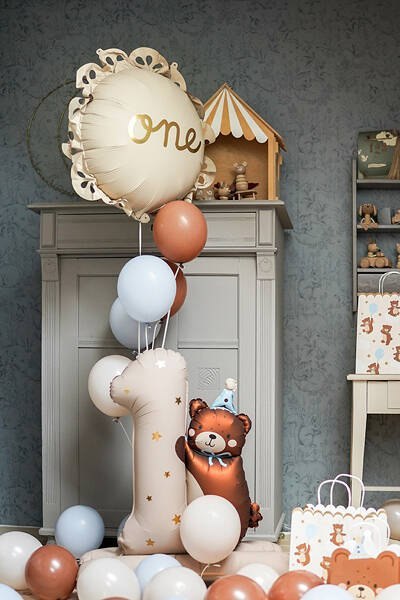 Balon foliowy z falbanką One, roczek, 51,5 cm Balon foliowy z falbanką One, roczek, 51,5 cm