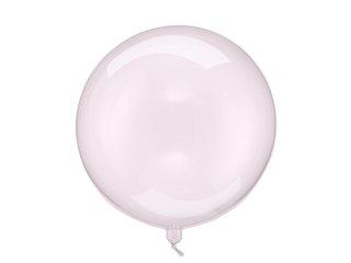 Balon okrągły kryształowy bobo, transparentny róż, 40cm