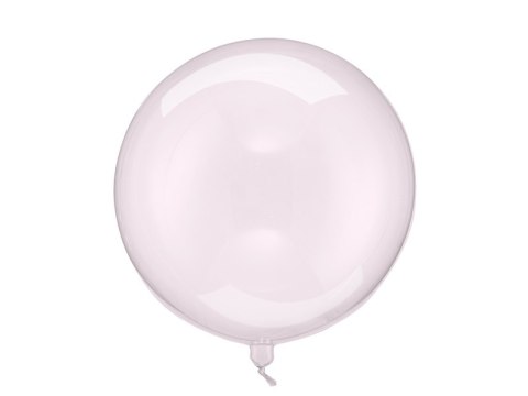 Balon okrągły kryształowy bobo, transparentny róż, 40cm Balon okrągły kryształowy bobo, transparentny róż, 40cm