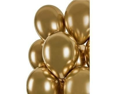 Balony lateksowe, Złote Shiny chrom, 33 cm, 50 szt. Balony lateksowe, Złote Shiny chrom, 33 cm, 50 szt.