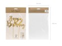 Papierowy topper na tort Happy Birthday, złoty, 22.5cm