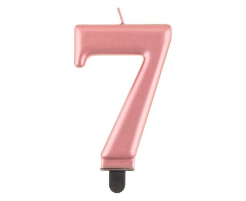 Świeczka cyferka 7, metalik Rose Gold, 8 cm Świeczka cyferka 7, metalik Rose Gold, 8 cm