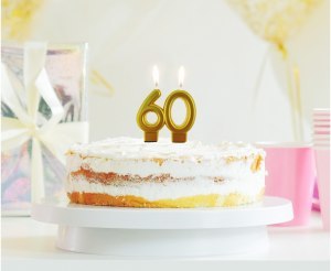 Świeczka na tort 60 urodziny, liczba „60" Świeczka na tort 60 urodziny, liczba „60"