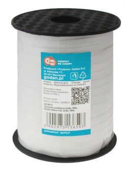 Wstążka plastikowa, biała, 5mm/458m