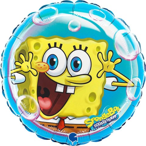 Balon Foliowy, okrągły, Spongebob, 46cm, Grabo Balon Foliowy, okrągły, Spongebob, 46cm, Grabo