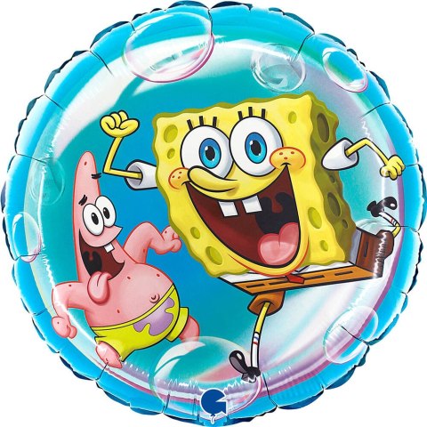 Balon Foliowy, okrągły, Spongebob, 46cm, Grabo Balon Foliowy, okrągły, Spongebob, 46cm, Grabo