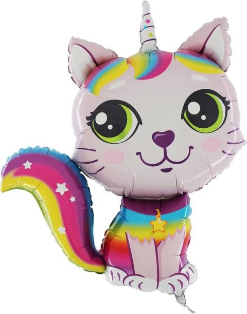Balon Kotek z rogiem różowy, kotorożec 76cm Balon Kotek z rogiem różowy, kotorożec 76cm
