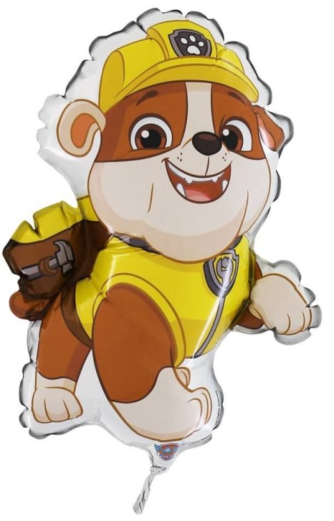 Balon foliowy Rubble Psi Patrol mini, na patyk 35 cm Balon foliowy Rubble Psi Patrol mini, na patyk 35 cm