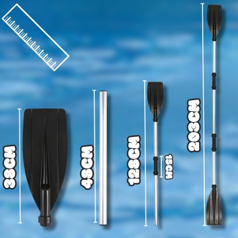 WIOSŁO KAJAKOWE DO DESKI SUP PONTONU KAJAKU SKŁADANE ALUMINIOWE LEKKIE 2w1 203 CM WIOSŁO KAJAKOWE DO DESKI SUP PONTONU KAJAKU SKŁADANE ALUMINIOWE LEKKIE 2w1 203 CM