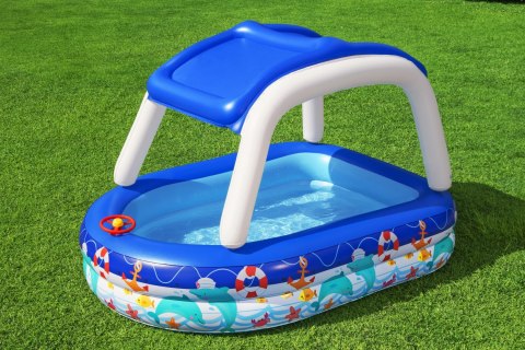 Bestway 54370 Basen dmuchany familijny z daszkiem Morski Kapitan 2.13m x 1.55m x 1.32m Bestway 54370 Basen dmuchany familijny z daszkiem Morski Kapitan 2.13m x 1.55m x 1.32m
