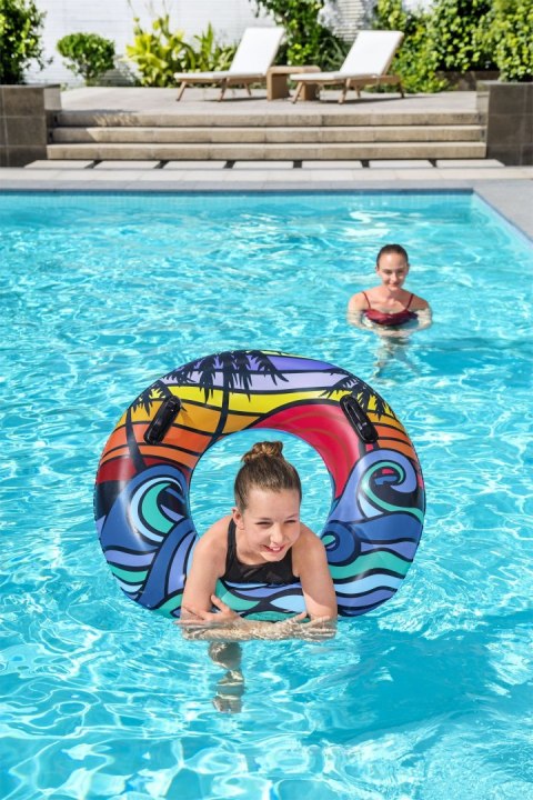 Bestway 36350 Koło do pływania z uchwytami Fale 91cm Bestway 36350 Koło do pływania z uchwytami Fale 91cm