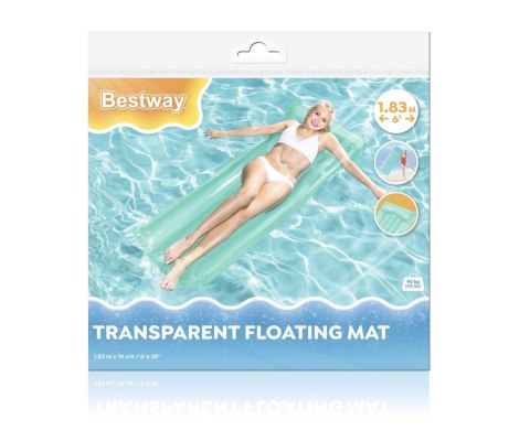 Bestway 44013 Dmuchany materac plażowy Przezroczysty Niebieski 1.83m x 76cm Bestway 44013 Dmuchany materac plażowy Przezroczysty Niebieski 1.83m x 76cm