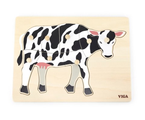 Viga 44608 Puzzle na podkładce z uchwytami - Krowa Viga 44608 Puzzle na podkładce z uchwytami - Krowa