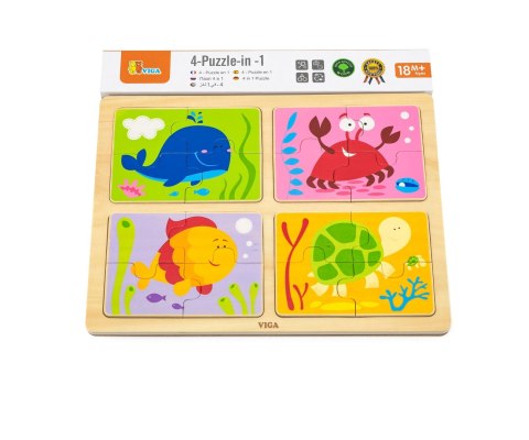 Viga 50190 Puzzle na podkładce 4w1 - morze Viga 50190 Puzzle na podkładce 4w1 - morze