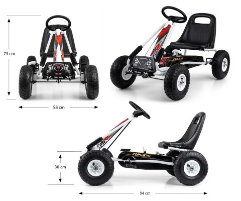 Milly Mally Gokart na pedały Thor White Milly Mally Gokart na pedały Thor White