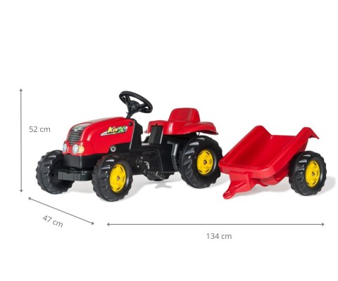 Rolly Toys 012121 Traktor Rolly Kid z przeczepą Czerwony Rolly Toys 012121 Traktor Rolly Kid z przeczepą Czerwony