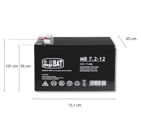 Akumulator VRLA MB 7,2-12 (151/65/94mm) MB 7.2-12 Akumulator VRLA MB 7,2-12 (151/65/94mm) MB 7.2-12