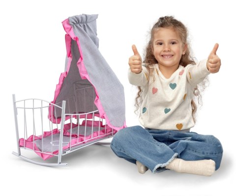 Milly Mally Łóżeczko-Kołyska dla lalek Lily z baldachimem Prestige Pink Milly Mally Łóżeczko-Kołyska dla lalek Lily z baldachimem Prestige Pink