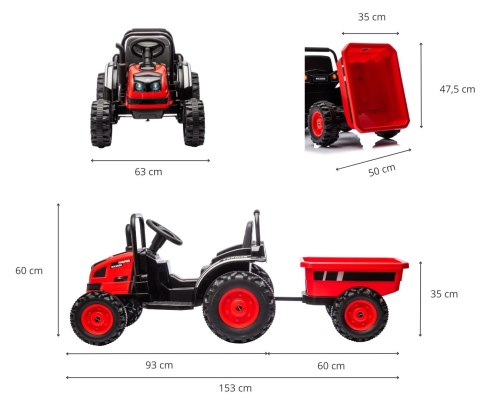 Milly Mally Pojazd na akumulator Traktor z przyczepą Farmer Red Milly Mally Pojazd na akumulator Traktor z przyczepą Farmer Red