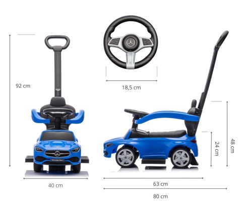 Milly Mally Pojazd z rączką MERCEDES C-Class Blue Milly Mally Pojazd z rączką MERCEDES C-Class Blue