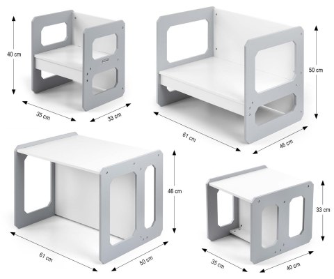 Milly Mally Zestaw mebli Stella 3w1 Grey Milly Mally Zestaw mebli Stella 3w1 Grey
