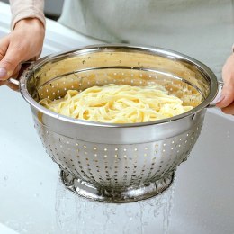 Cedzak Durszlak na Makaron Kuchenny Stalowy Nierdzewny NAVA 24 cm