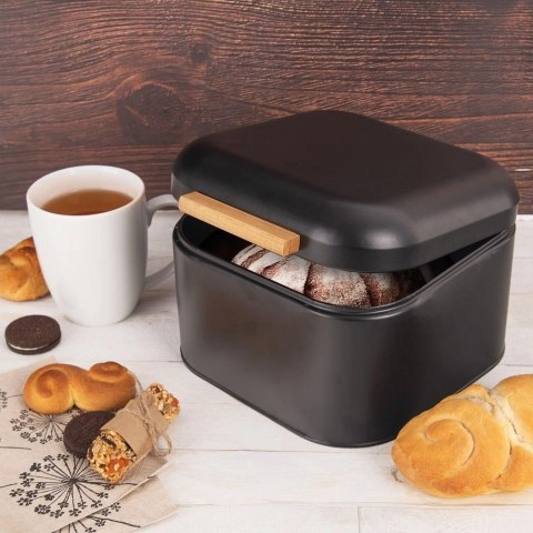 Chlebak metalowy czarny BLACK 21,5x20x14,5 cm Chlebak metalowy czarny BLACK 21,5x20x14,5 cm