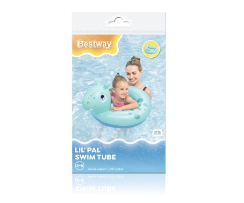 Bestway 36464 Kółko do pływania Hipcio 64cm x 60cm Bestway 36464 Kółko do pływania Hipcio 64cm x 60cm